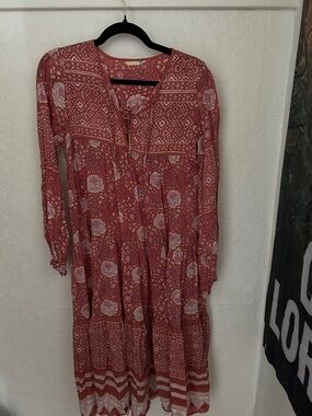 Matta Red and White Long Sleeve Dress